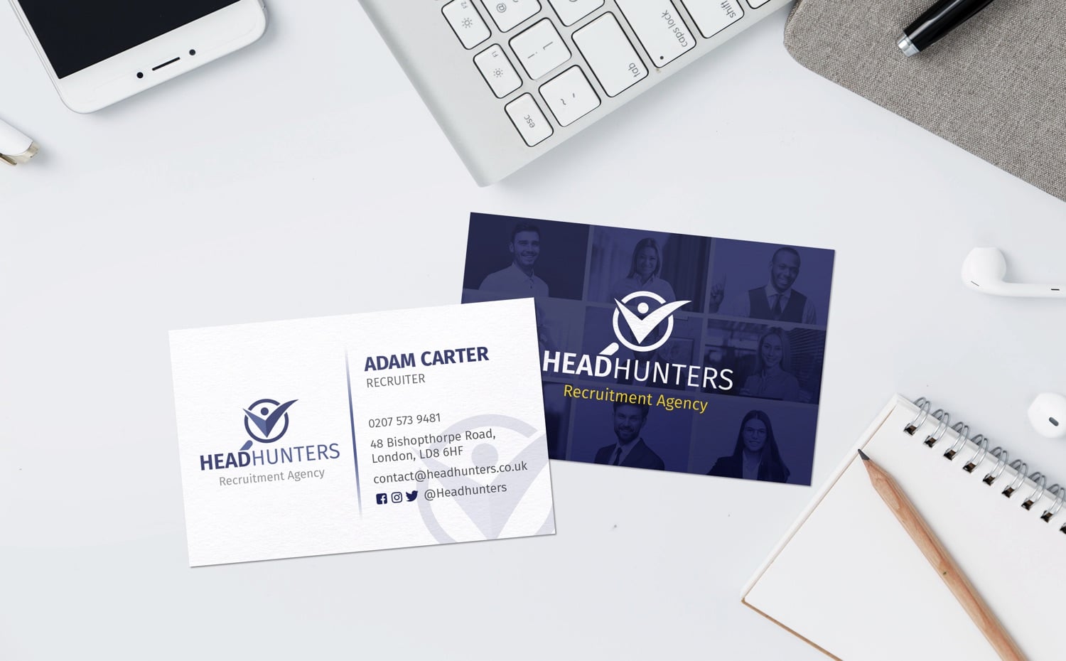 Matt Laminated Business Cards product photography for Aspect Printing