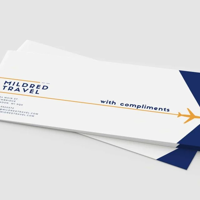 Compliment Slips product photography for Aspect Printing