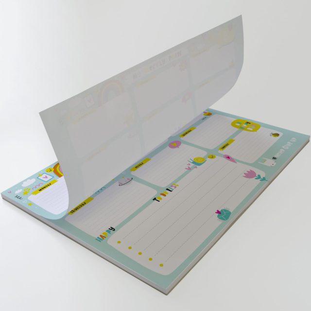 Glued Desk Pad Printing product photography for Aspect Printing