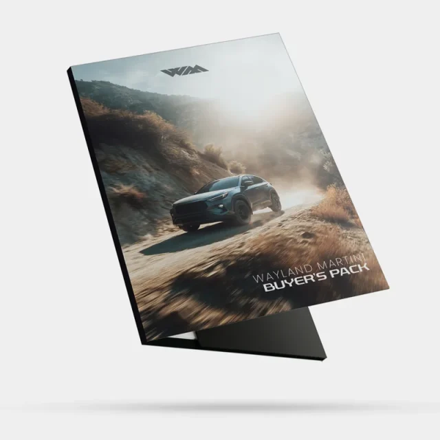 Illustrative closed printed interlocking folder; the chosen template defines its pocket, tabs and capacity